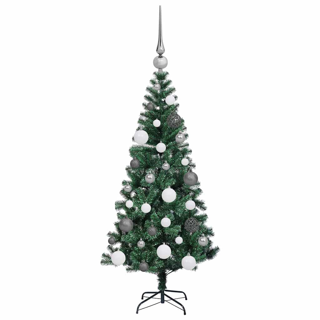 Kunstmatig Voorverlicht Kerstboom Groen 120 cm PVC en Metaal is nu te koop bij PeponiXL, paradijselijk wonen!