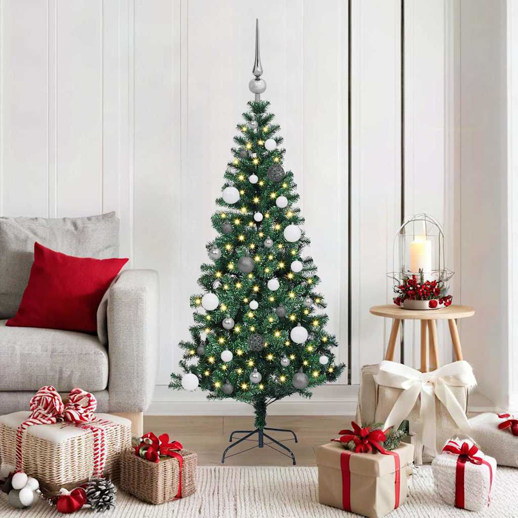 Kunstmatig Voorverlicht Kerstboom Groen 150 cm PVC en Metaal is nu te koop bij PeponiXL, paradijselijk wonen!
