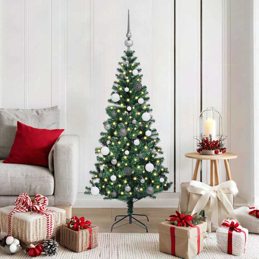 Kunstmatig Voorverlicht Kerstboom Groen 150 cm PVC en Metaal is nu te koop bij PeponiXL, paradijselijk wonen!