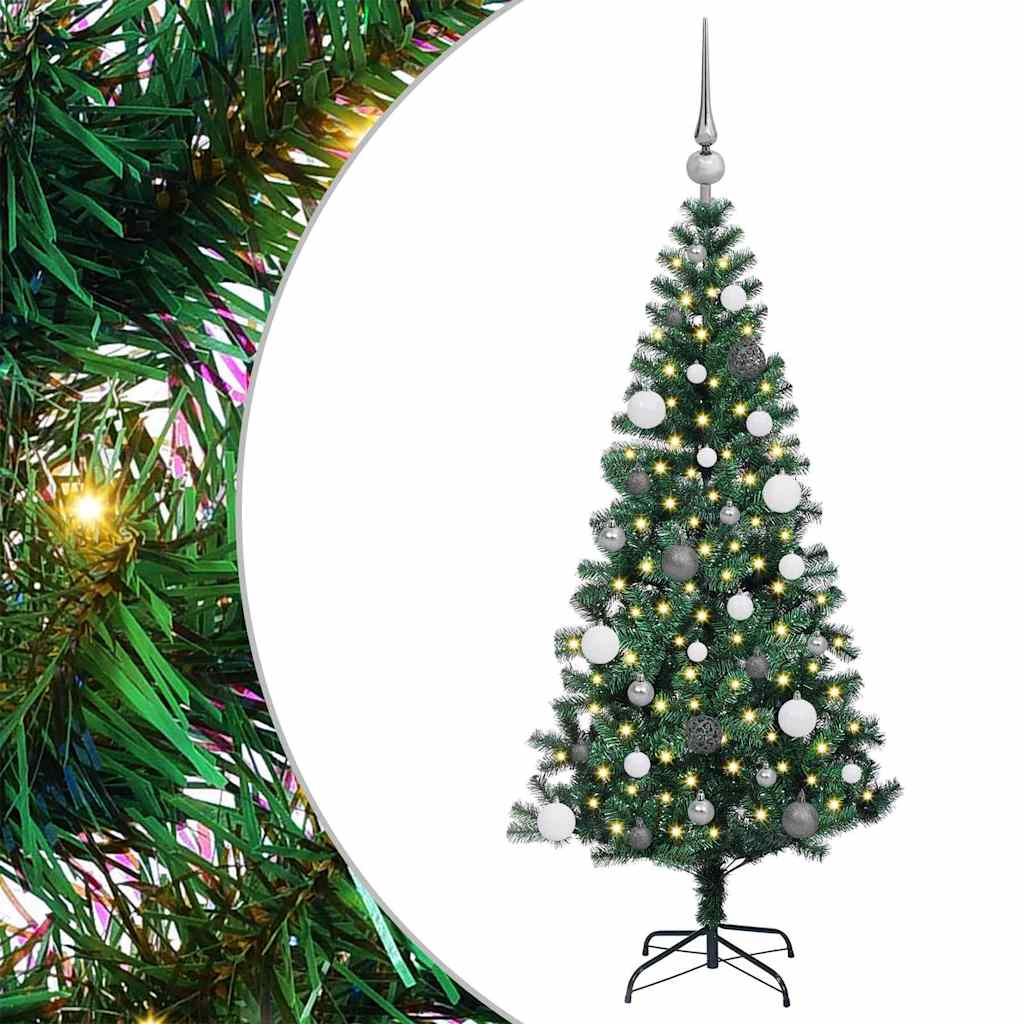 Kunstmatig Voorverlicht Kerstboom Groen 150 cm PVC en Metaal is nu te koop bij PeponiXL, paradijselijk wonen!
