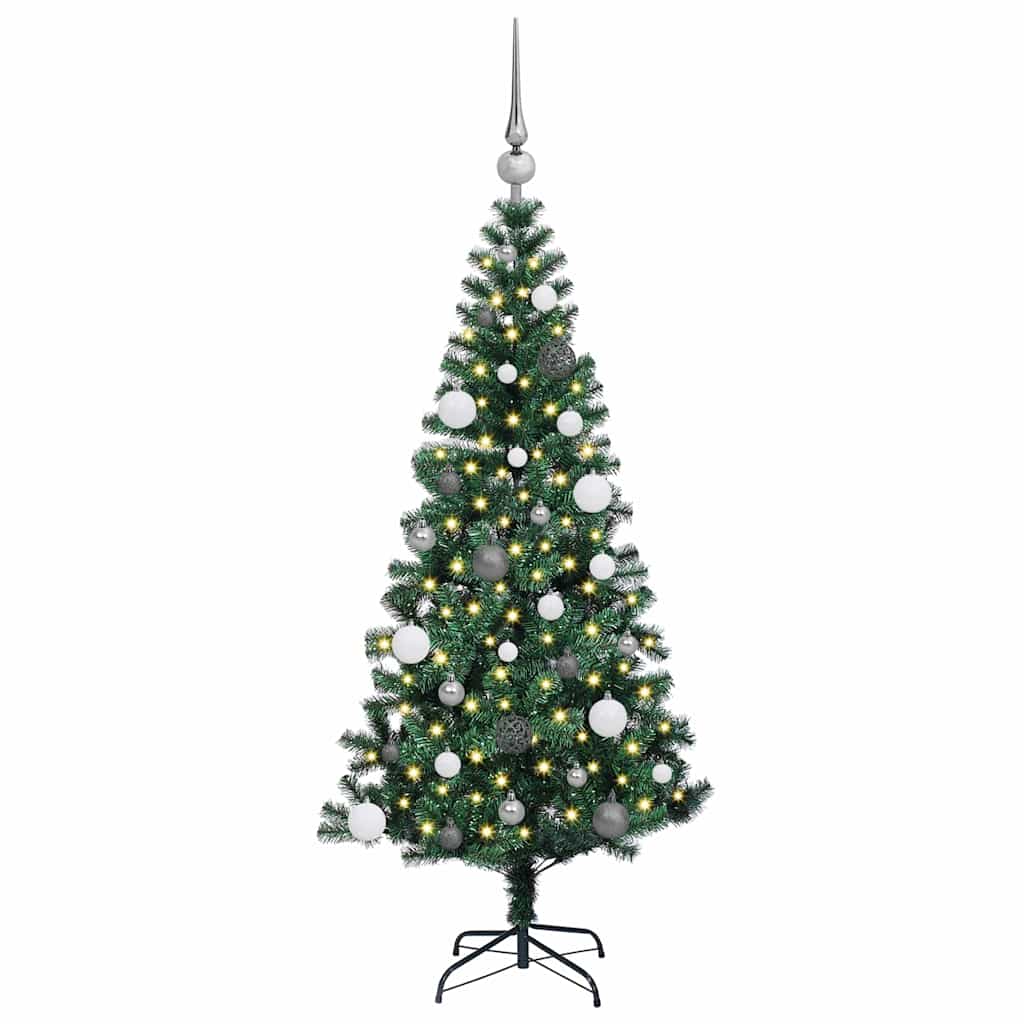 Kunstmatig Voorverlicht Kerstboom Groen 150 cm PVC en Metaal is nu te koop bij PeponiXL, paradijselijk wonen!