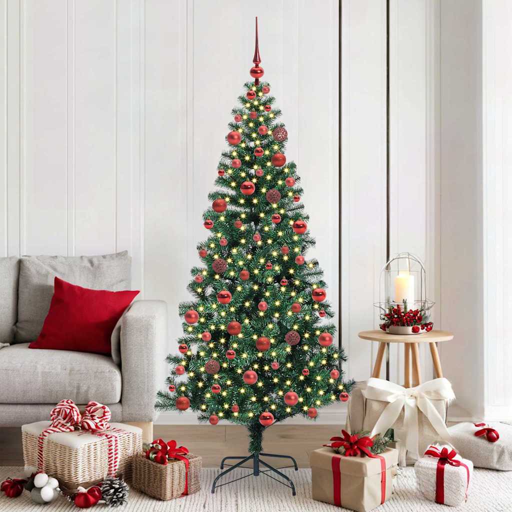 Kunstmatig Voorverlicht Kerstboom Groen 180 cm PVC en Metaal is nu te koop bij PeponiXL, paradijselijk wonen!