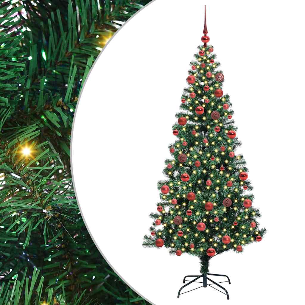 Kunstmatig Voorverlicht Kerstboom Groen 180 cm PVC en Metaal is nu te koop bij PeponiXL, paradijselijk wonen!