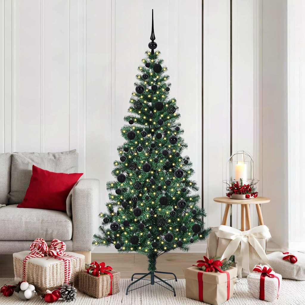 Kunstmatig Voorverlicht Kerstboom Groen 180 cm PVC en Metaal is nu te koop bij PeponiXL, paradijselijk wonen!