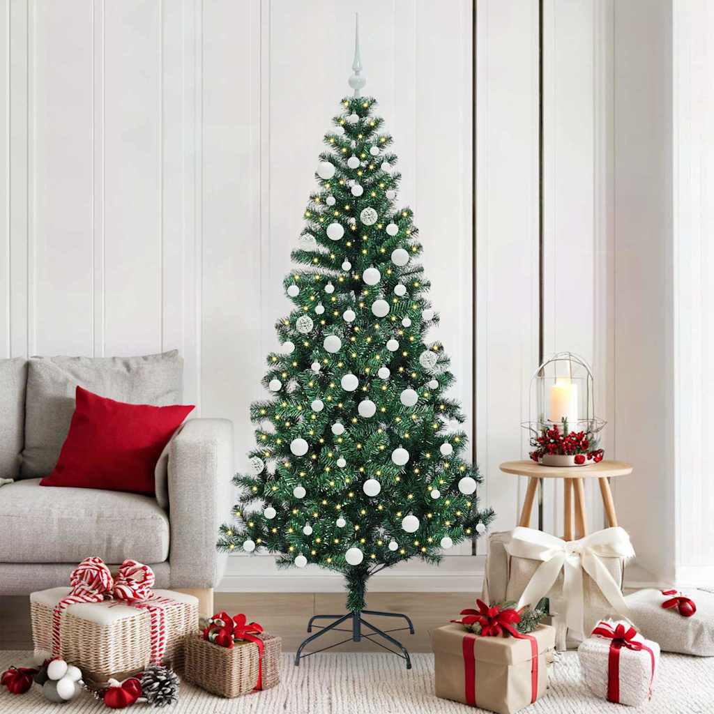 Kunstmatig Voorverlicht Kerstboom Groen 180 cm PVC en Metaal is nu te koop bij PeponiXL, paradijselijk wonen!