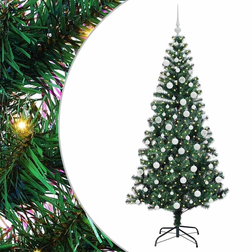 Kunstmatig Voorverlicht Kerstboom Groen 180 cm PVC en Metaal is nu te koop bij PeponiXL, paradijselijk wonen!