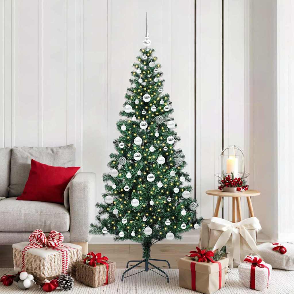 Kunstmatig Voorverlicht Kerstboom Groen 180 cm PVC en Metaal is nu te koop bij PeponiXL, paradijselijk wonen!