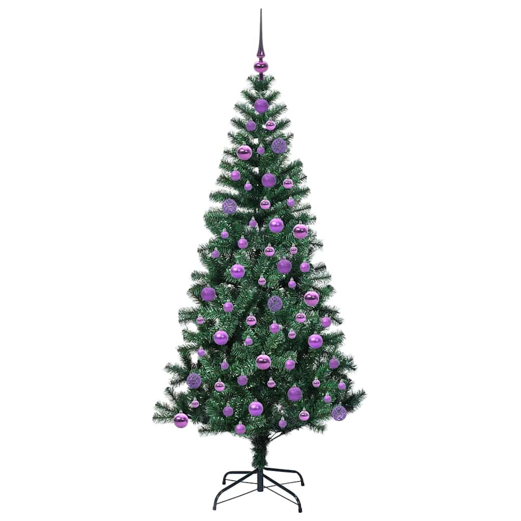 Kunstmatig Voorverlicht Kerstboom Groen 180 cm PVC en Metaal is nu te koop bij PeponiXL, paradijselijk wonen!