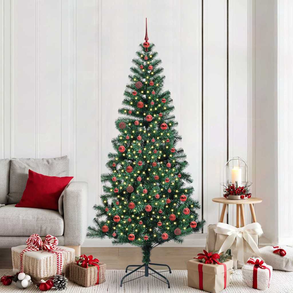 Kunstmatig Voorverlicht Kerstboom Groen 210 cm PVC en Metaal is nu te koop bij PeponiXL, paradijselijk wonen!