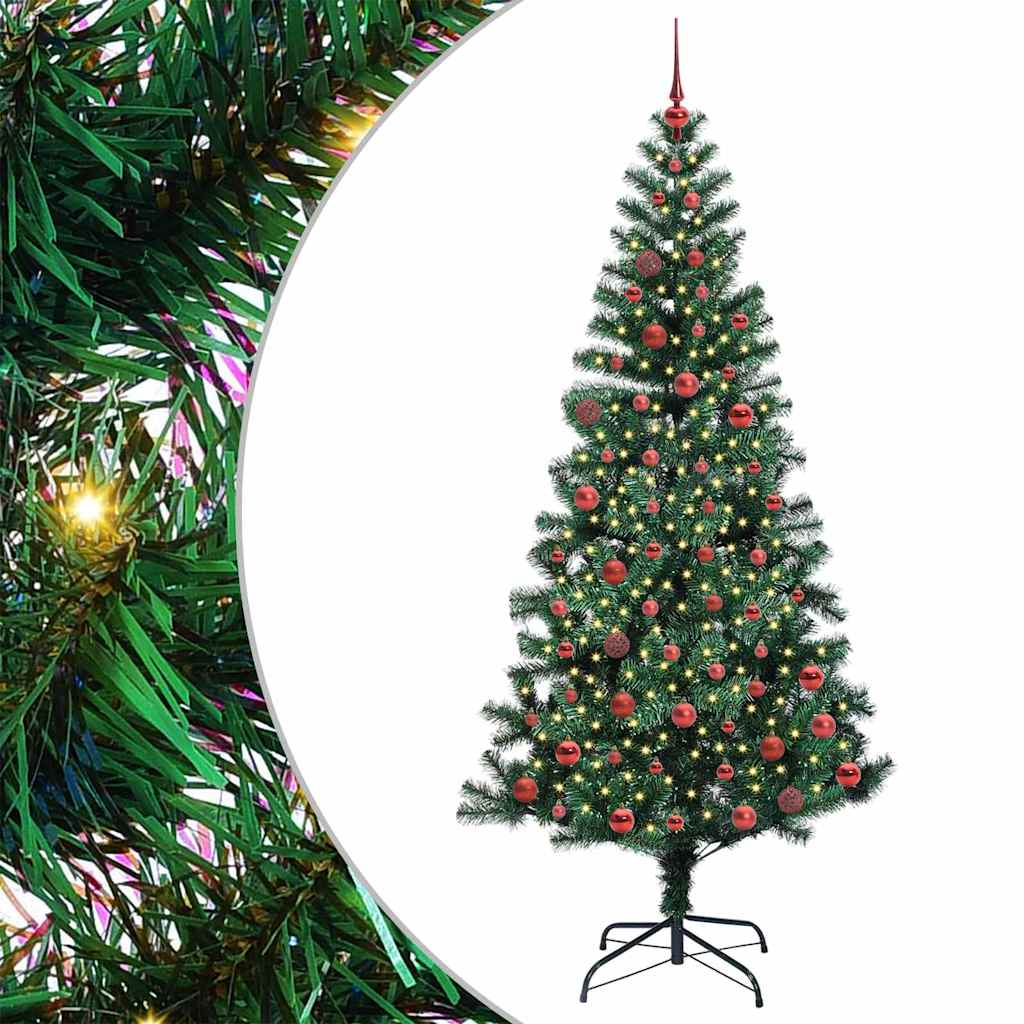 Kunstmatig Voorverlicht Kerstboom Groen 210 cm PVC en Metaal is nu te koop bij PeponiXL, paradijselijk wonen!