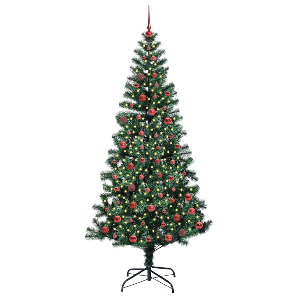 Kunstmatig Voorverlicht Kerstboom Groen 210 cm PVC en Metaal is nu te koop bij PeponiXL, paradijselijk wonen!