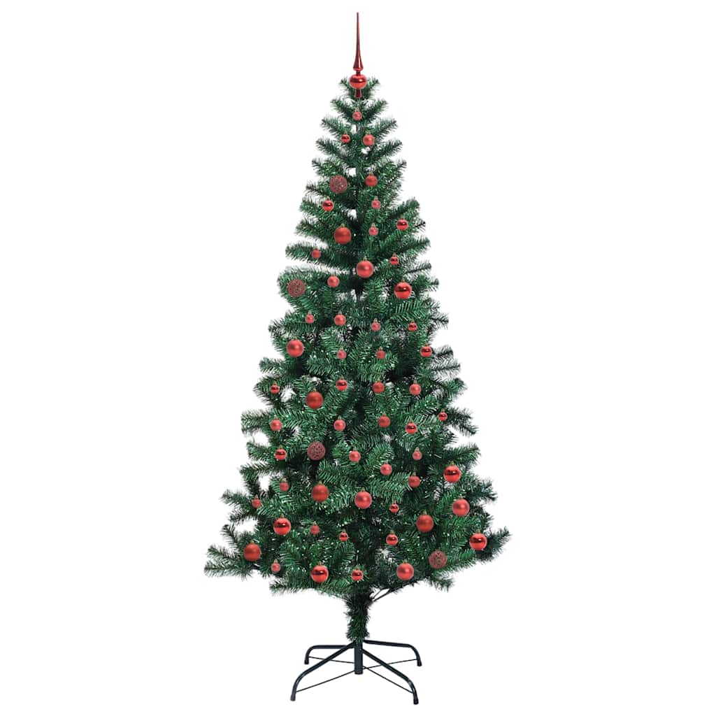 Kunstmatig Voorverlicht Kerstboom Groen 210 cm PVC en Metaal is nu te koop bij PeponiXL, paradijselijk wonen!