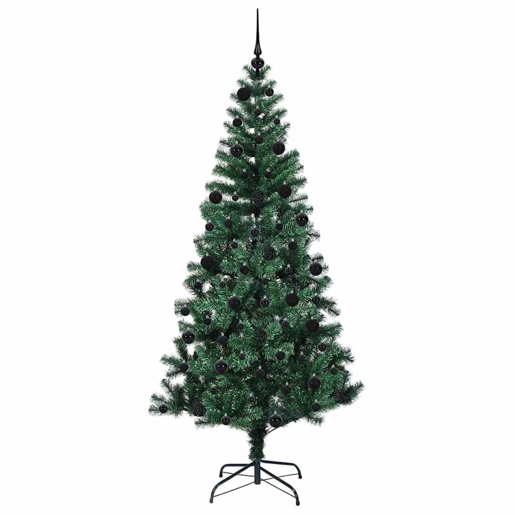 Kunstmatig Voorverlicht Kerstboom Groen 210 cm PVC en Metaal is nu te koop bij PeponiXL, paradijselijk wonen!
