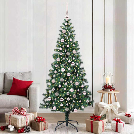 Kunstmatig Voorverlicht Kerstboom Groen 210 cm PVC en Metaal is nu te koop bij PeponiXL, paradijselijk wonen!