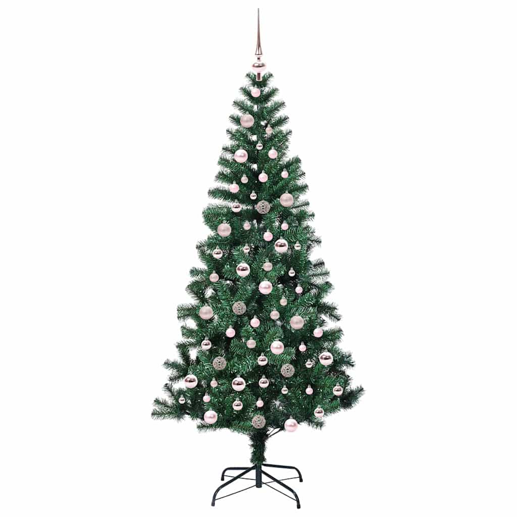 Kunstmatig Voorverlicht Kerstboom Groen 210 cm PVC en Metaal is nu te koop bij PeponiXL, paradijselijk wonen!