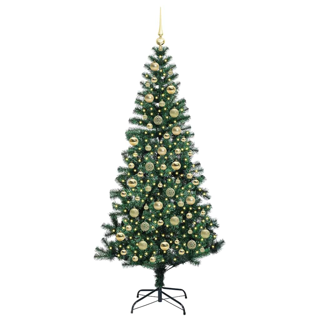 Kunstmatig Voorverlicht Kerstboom Groen 210 cm PVC en Metaal is nu te koop bij PeponiXL, paradijselijk wonen!