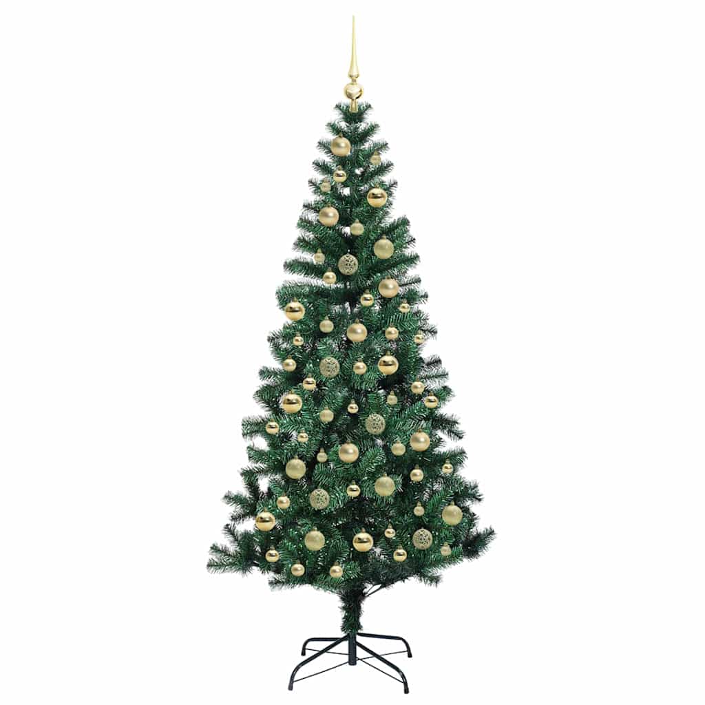 Kunstmatig Voorverlicht Kerstboom Groen 210 cm PVC en Metaal is nu te koop bij PeponiXL, paradijselijk wonen!