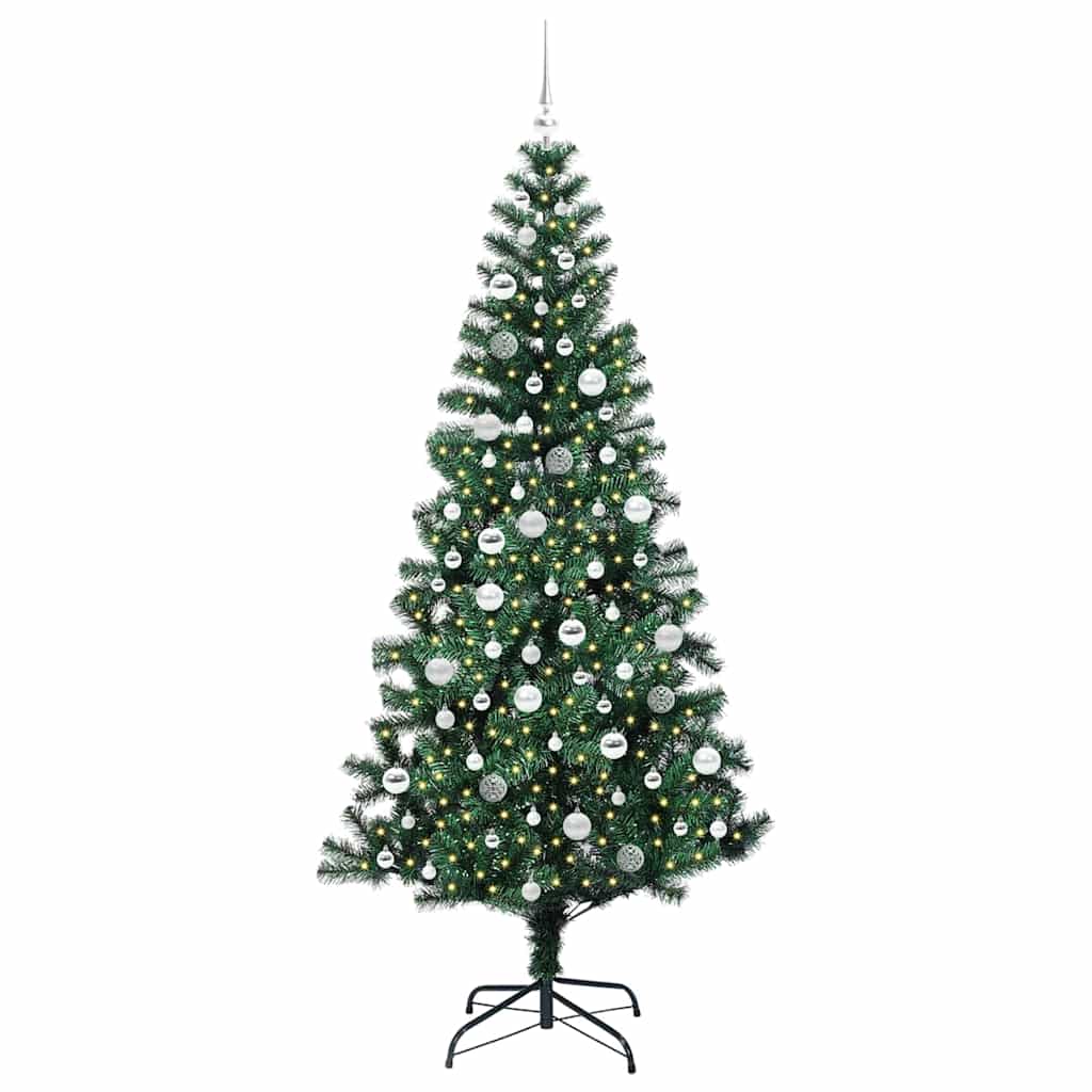 Kunstmatig Voorverlicht Kerstboom Groen 210 cm PVC en Metaal is nu te koop bij PeponiXL, paradijselijk wonen!