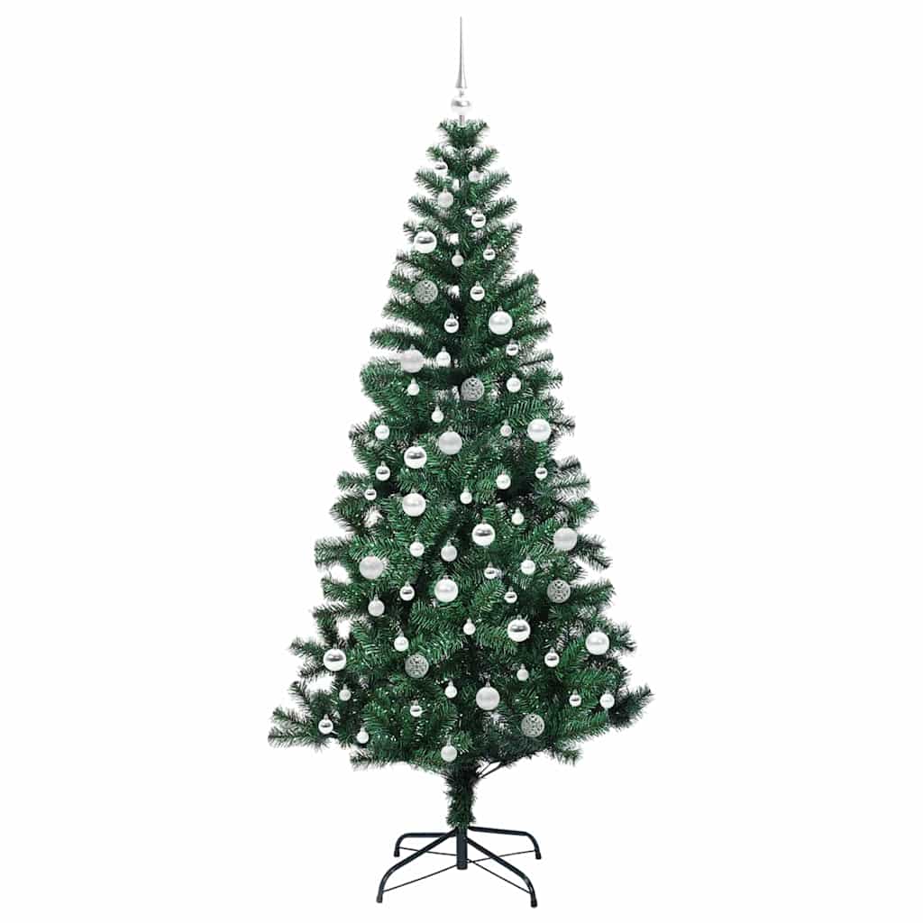 Kunstmatig Voorverlicht Kerstboom Groen 210 cm PVC en Metaal is nu te koop bij PeponiXL, paradijselijk wonen!