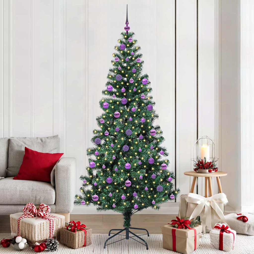 Kunstmatig Voorverlicht Kerstboom Groen 210 cm PVC en Metaal is nu te koop bij PeponiXL, paradijselijk wonen!