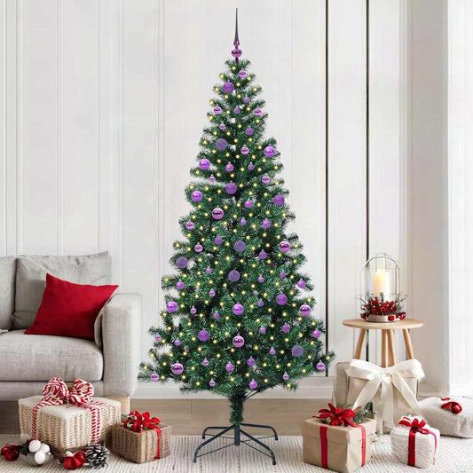 Kunstmatig Voorverlicht Kerstboom Groen 210 cm PVC en Metaal is nu te koop bij PeponiXL, paradijselijk wonen!