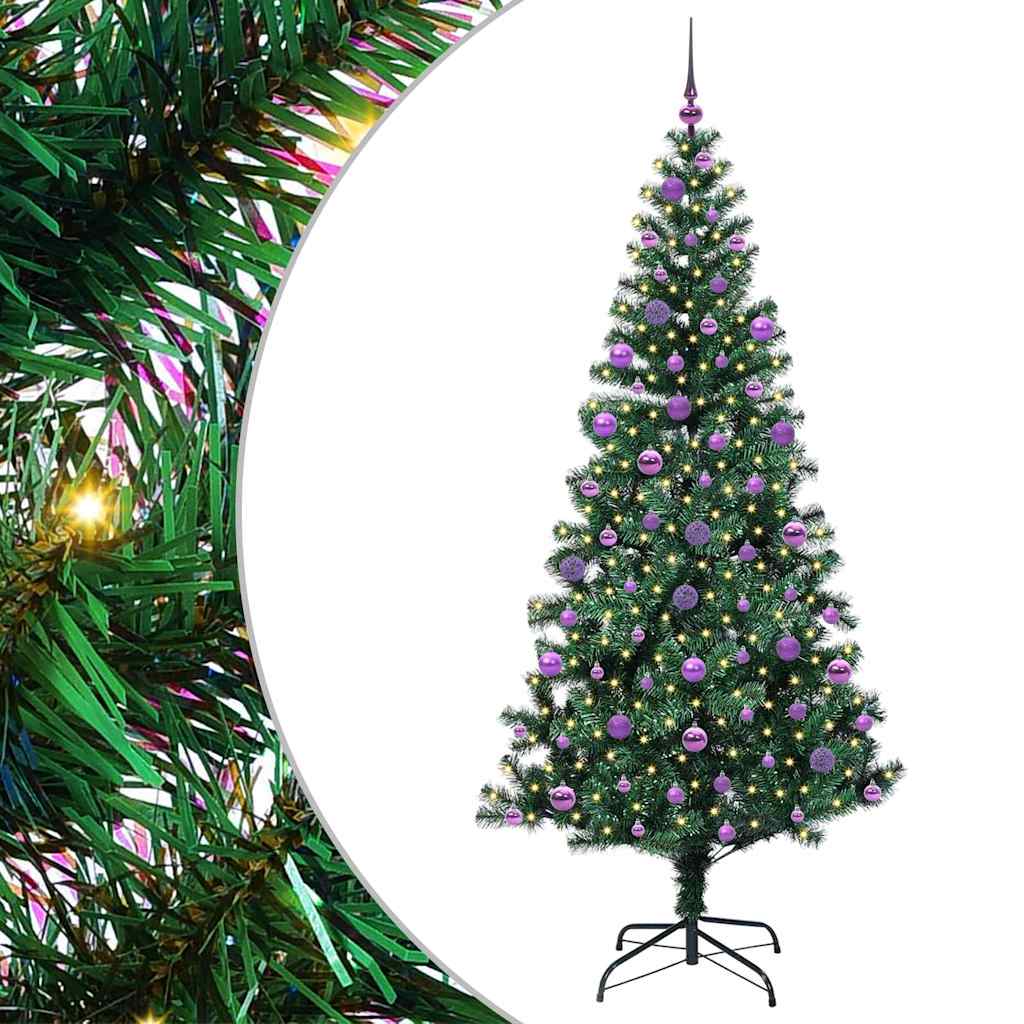 Kunstmatig Voorverlicht Kerstboom Groen 210 cm PVC en Metaal is nu te koop bij PeponiXL, paradijselijk wonen!