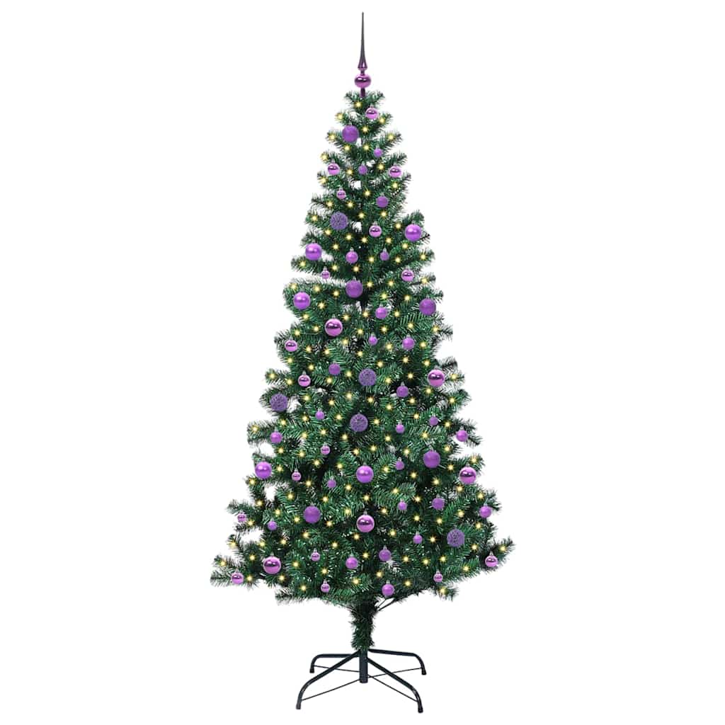 Kunstmatig Voorverlicht Kerstboom Groen 210 cm PVC en Metaal is nu te koop bij PeponiXL, paradijselijk wonen!