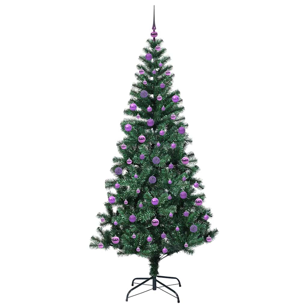 Kunstmatig Voorverlicht Kerstboom Groen 210 cm PVC en Metaal is nu te koop bij PeponiXL, paradijselijk wonen!