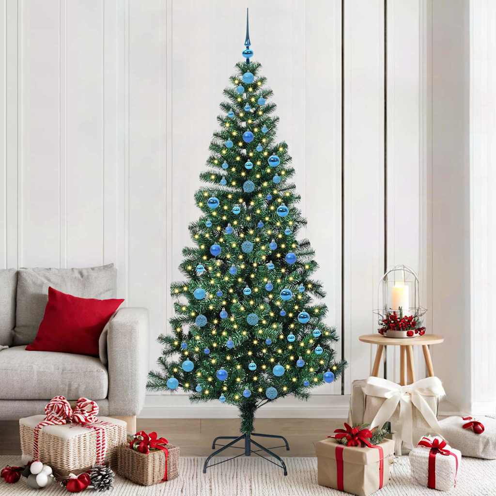 Kunstmatig Voorverlicht Kerstboom Groen 210 cm PVC en Metaal is nu te koop bij PeponiXL, paradijselijk wonen!