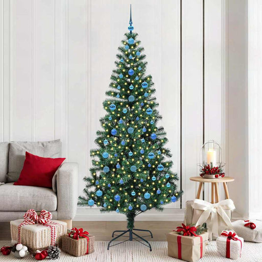 Kunstmatig Voorverlicht Kerstboom Groen 210 cm PVC en Metaal is nu te koop bij PeponiXL, paradijselijk wonen!