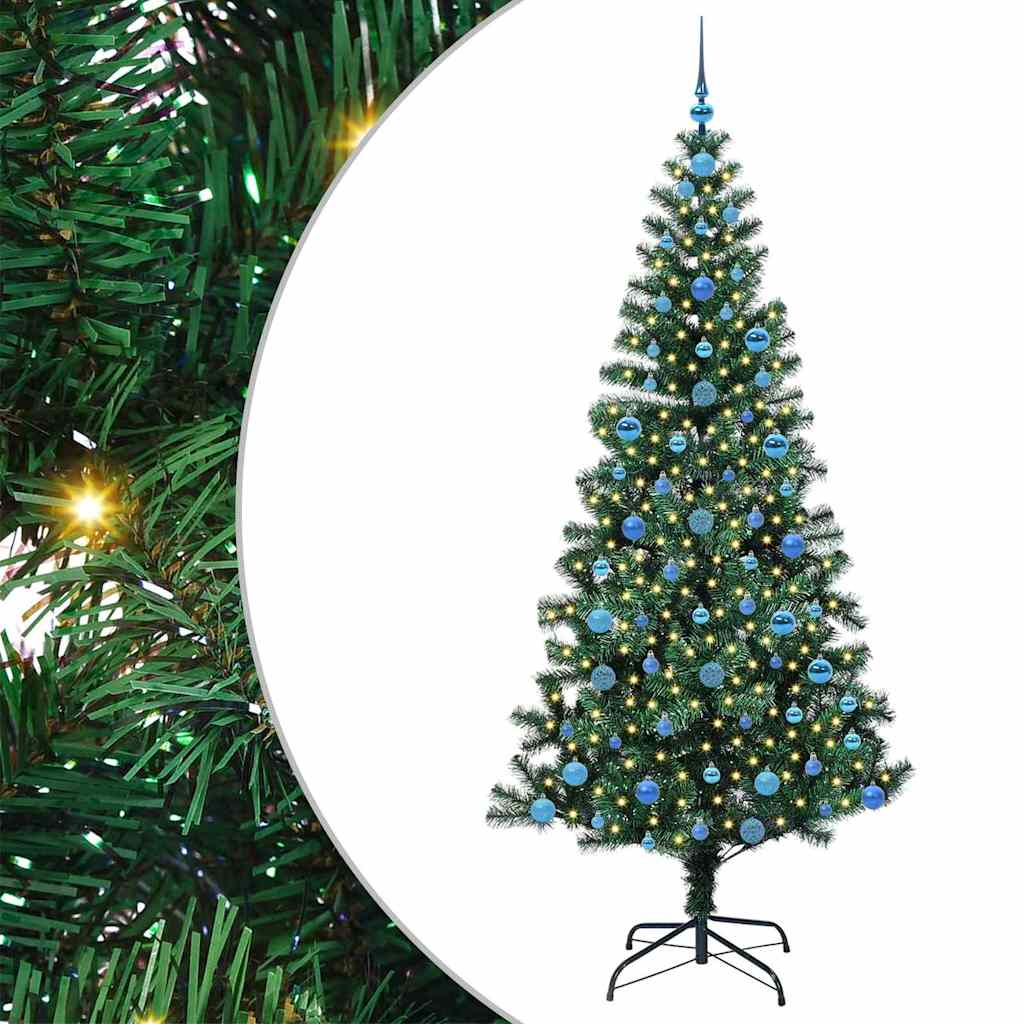 Kunstmatig Voorverlicht Kerstboom Groen 210 cm PVC en Metaal is nu te koop bij PeponiXL, paradijselijk wonen!