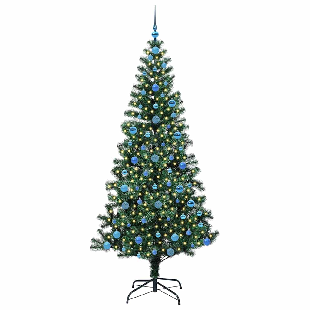 Kunstmatig Voorverlicht Kerstboom Groen 210 cm PVC en Metaal is nu te koop bij PeponiXL, paradijselijk wonen!