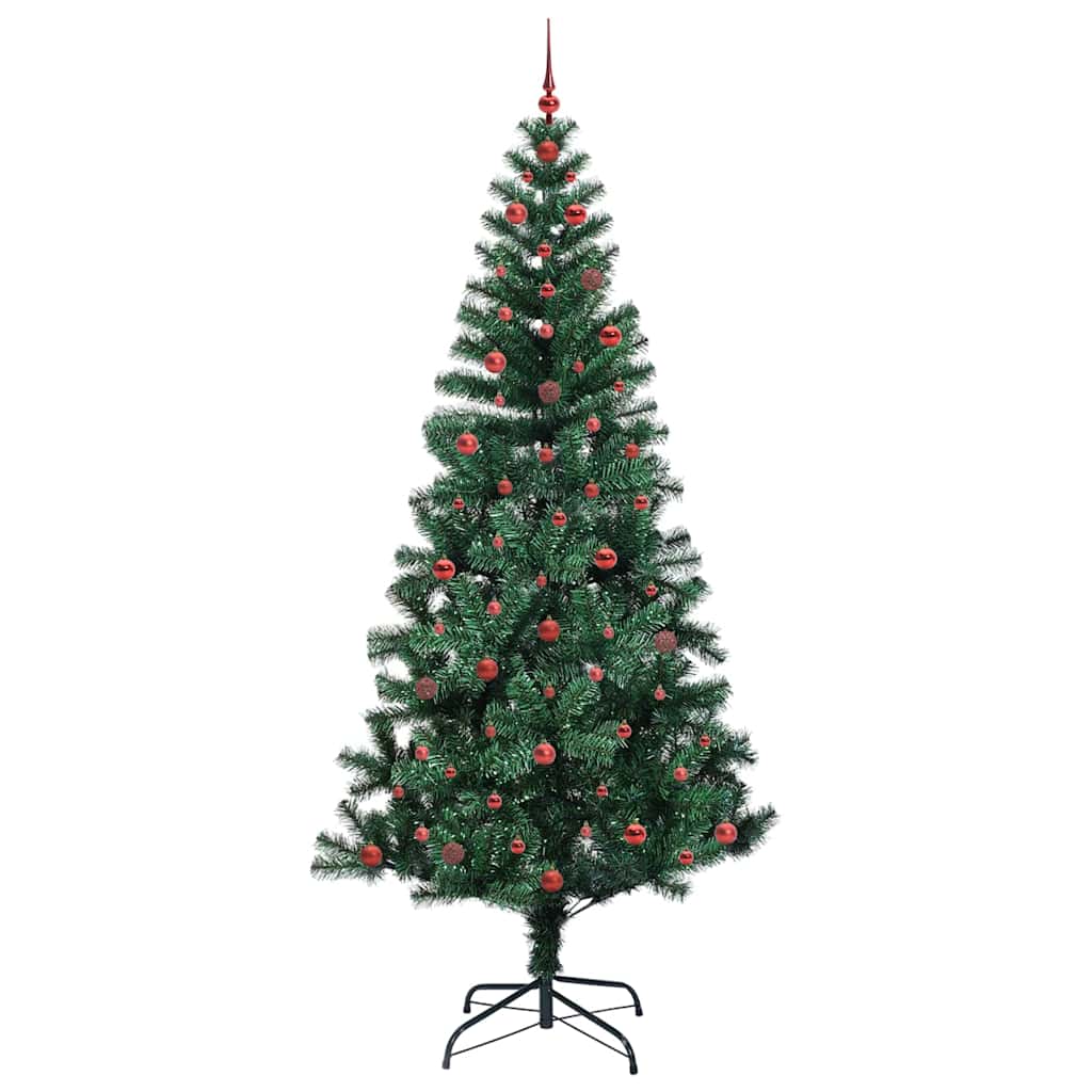 Kunstmatig Voorverlicht Kerstboom Groen 240 cm PVC en Metaal is nu te koop bij PeponiXL, paradijselijk wonen!