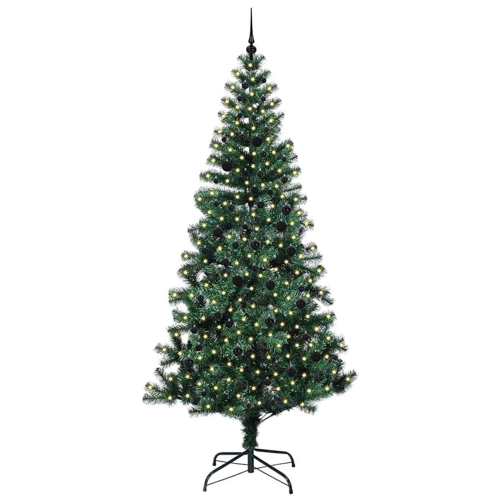Kunstmatig Voorverlicht Kerstboom Groen 240 cm PVC en Metaal is nu te koop bij PeponiXL, paradijselijk wonen!