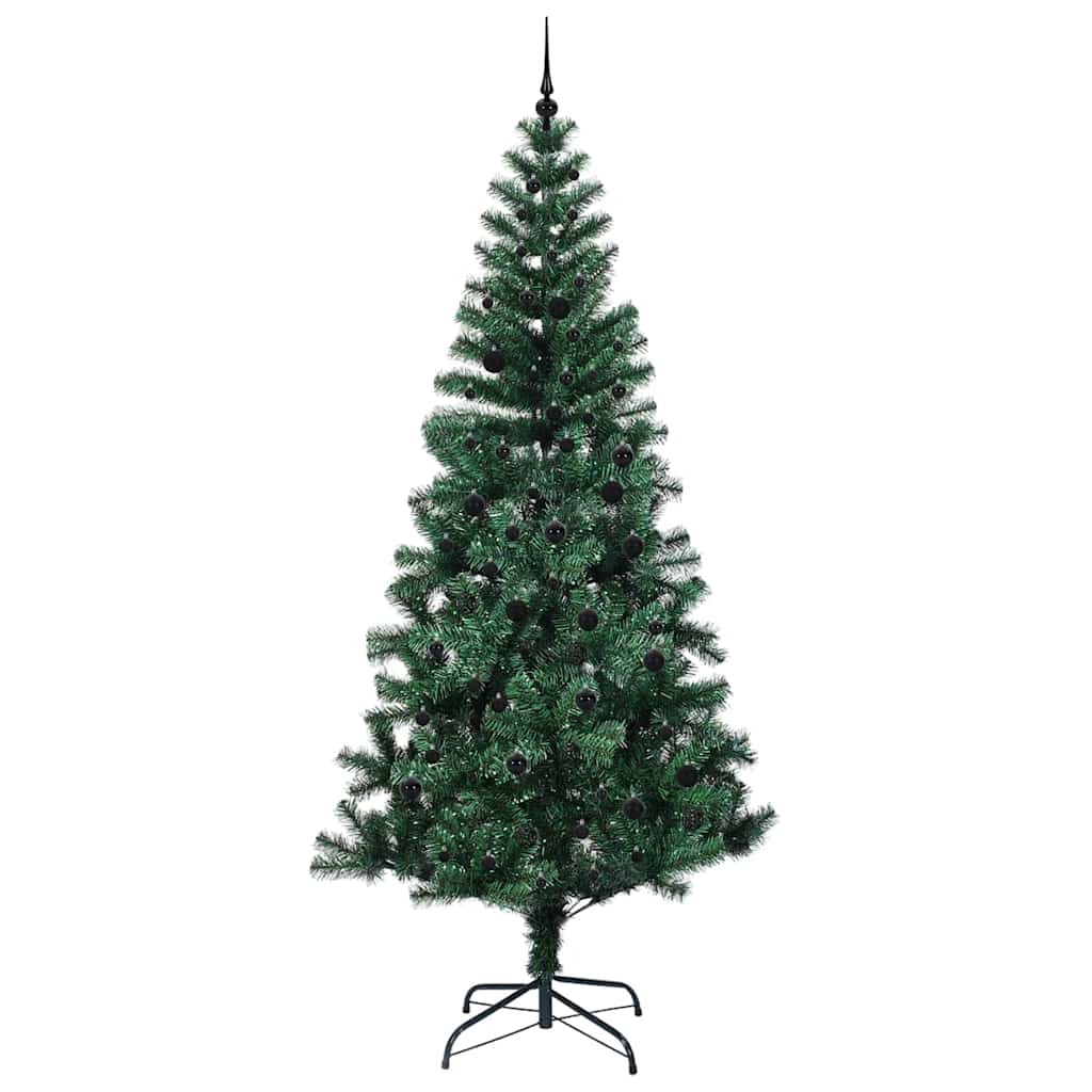 Kunstmatig Voorverlicht Kerstboom Groen 240 cm PVC en Metaal is nu te koop bij PeponiXL, paradijselijk wonen!