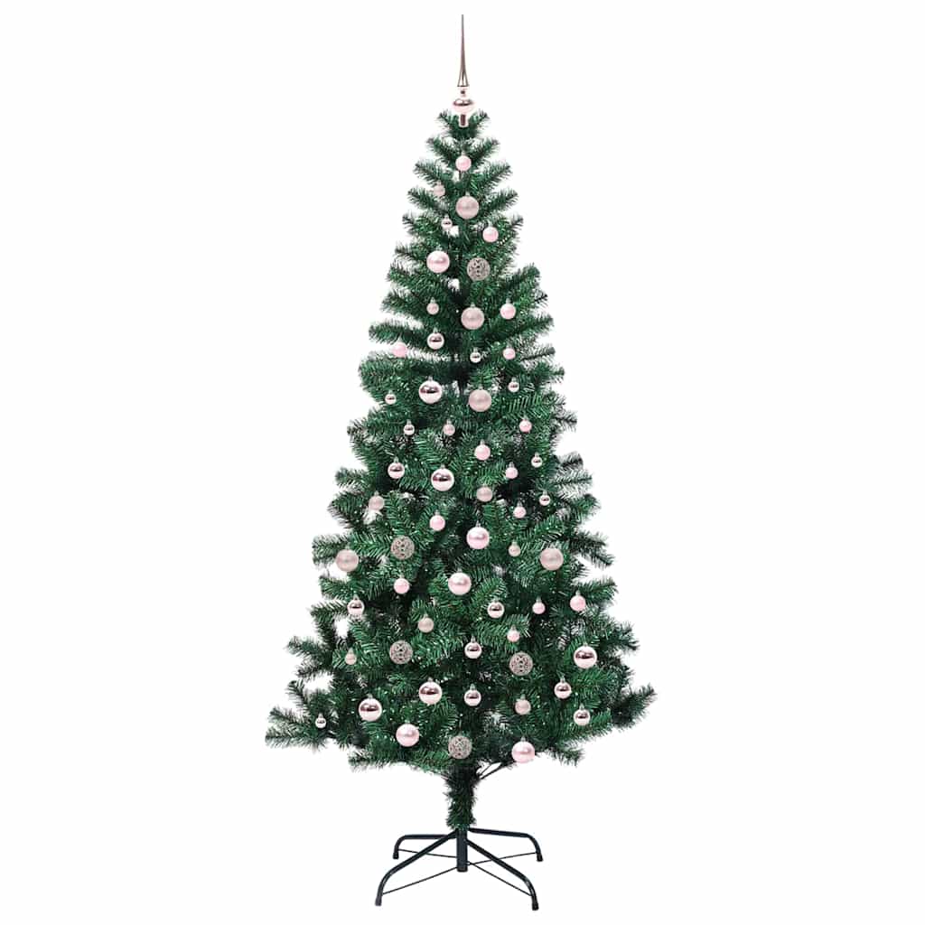 Kunstmatig Voorverlicht Kerstboom Groen 240 cm PVC en Metaal is nu te koop bij PeponiXL, paradijselijk wonen!