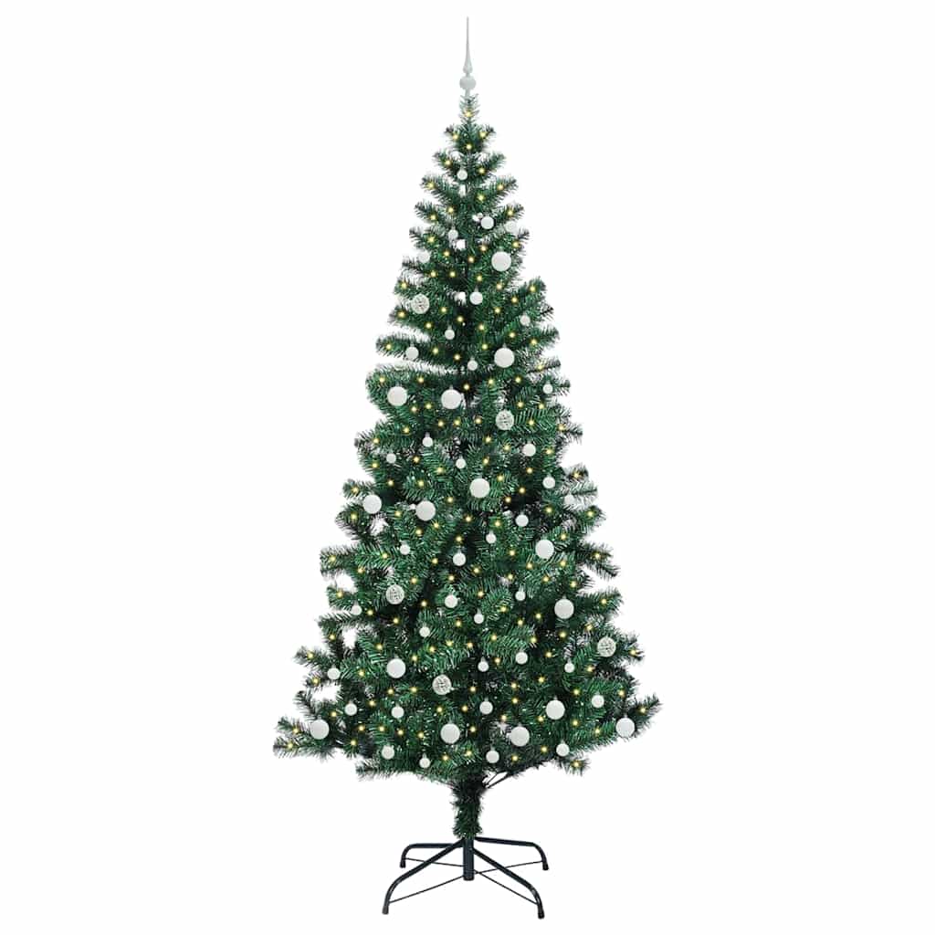 Kunstmatig Voorverlicht Kerstboom Groen 240 cm PVC en Metaal is nu te koop bij PeponiXL, paradijselijk wonen!