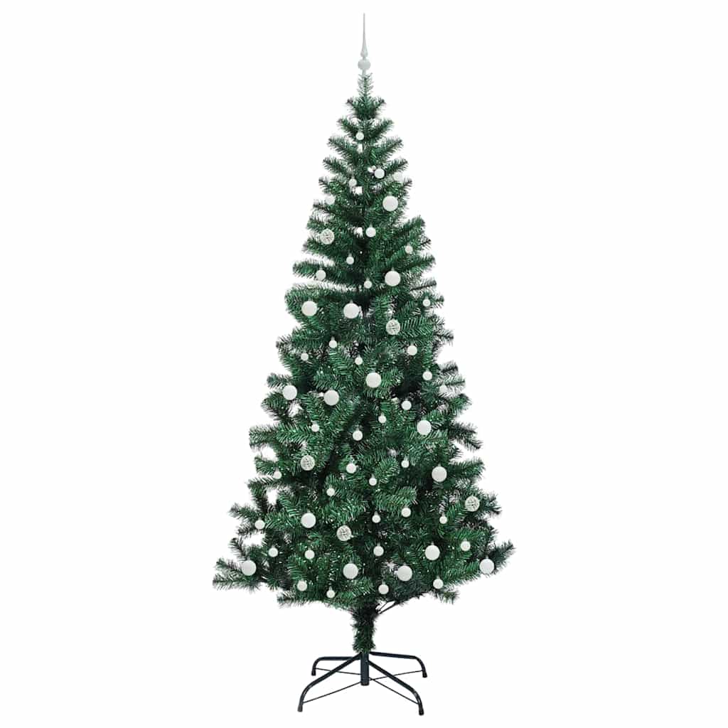 Kunstmatig Voorverlicht Kerstboom Groen 240 cm PVC en Metaal is nu te koop bij PeponiXL, paradijselijk wonen!