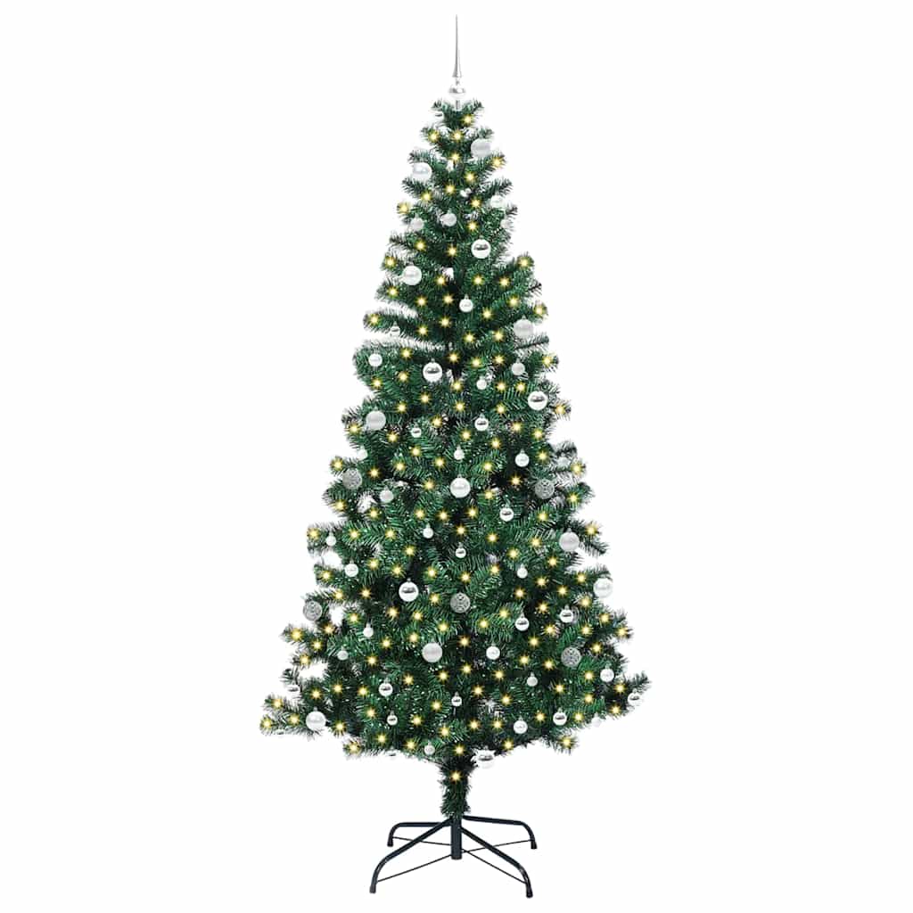 Kunstmatig Voorverlicht Kerstboom Groen 240 cm PVC en Metaal is nu te koop bij PeponiXL, paradijselijk wonen!