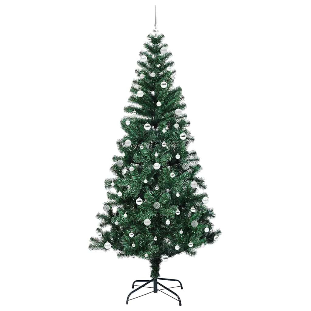 Kunstmatig Voorverlicht Kerstboom Groen 240 cm PVC en Metaal is nu te koop bij PeponiXL, paradijselijk wonen!