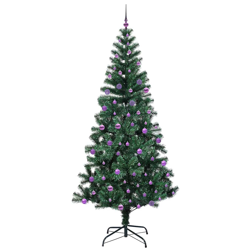 Kunstmatig Voorverlicht Kerstboom Groen 240 cm PVC en Metaal is nu te koop bij PeponiXL, paradijselijk wonen!