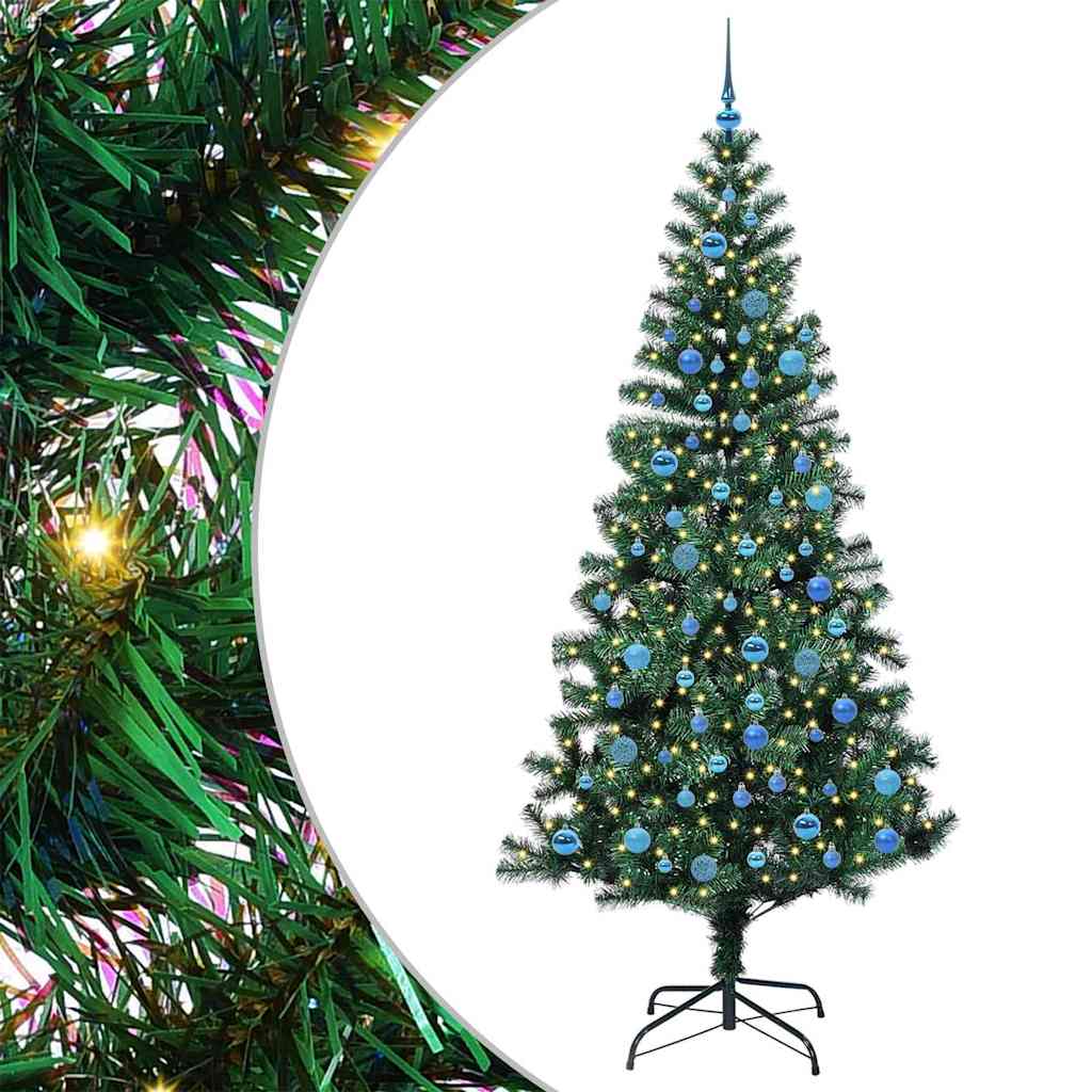Kunstmatig Voorverlicht Kerstboom Groen 240 cm PVC en Metaal is nu te koop bij PeponiXL, paradijselijk wonen!