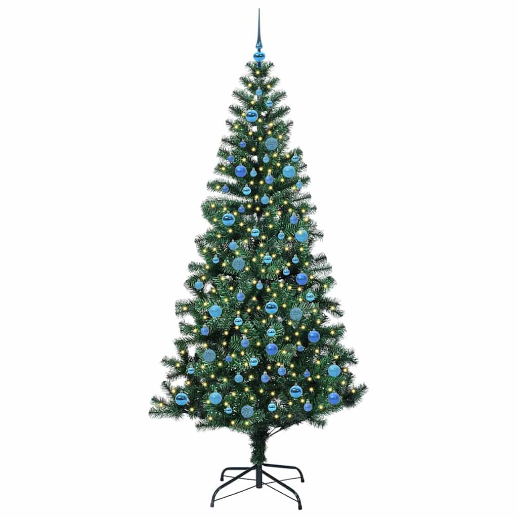 Kunstmatig Voorverlicht Kerstboom Groen 240 cm PVC en Metaal is nu te koop bij PeponiXL, paradijselijk wonen!