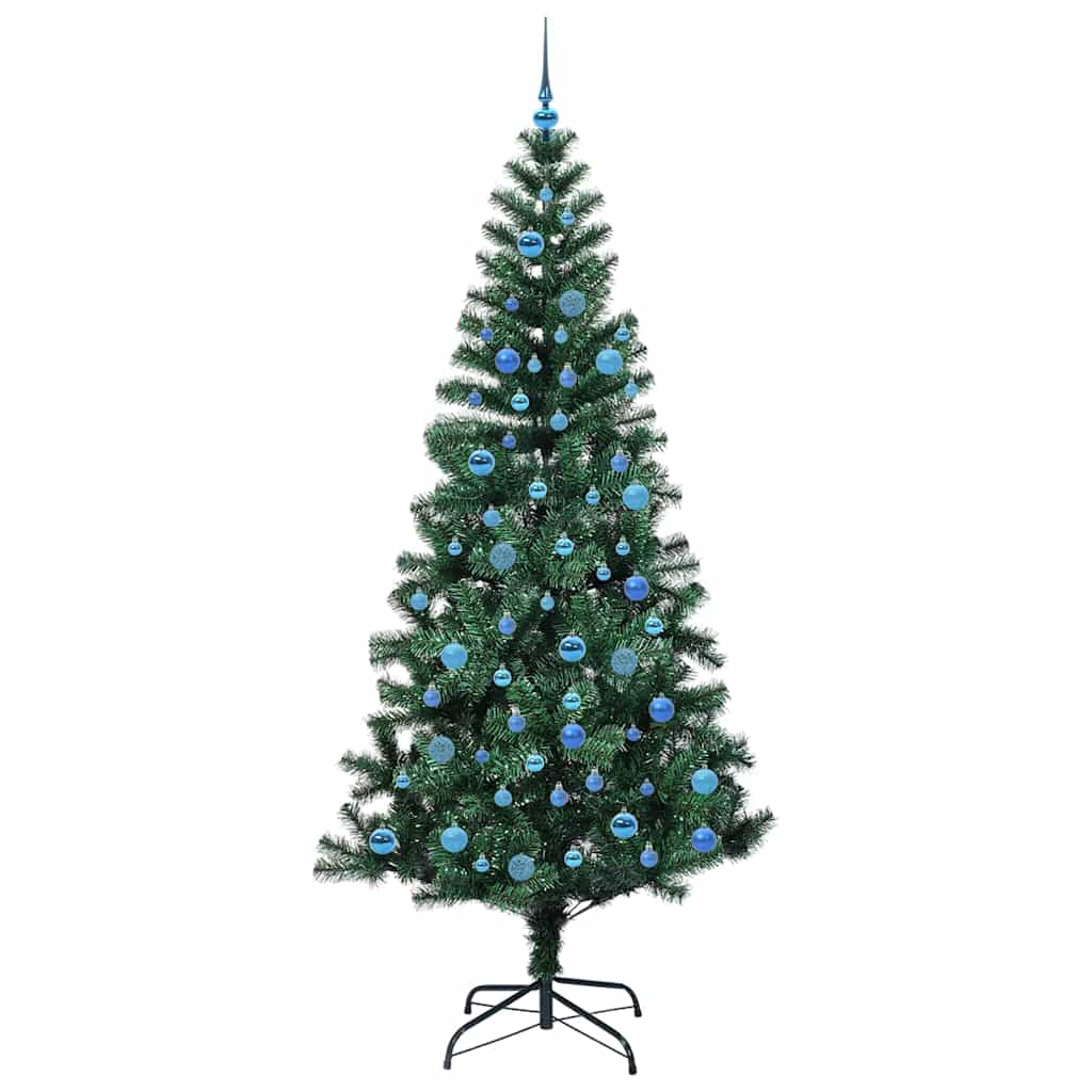 Kunstmatig Voorverlicht Kerstboom Groen 240 cm PVC en Metaal is nu te koop bij PeponiXL, paradijselijk wonen!