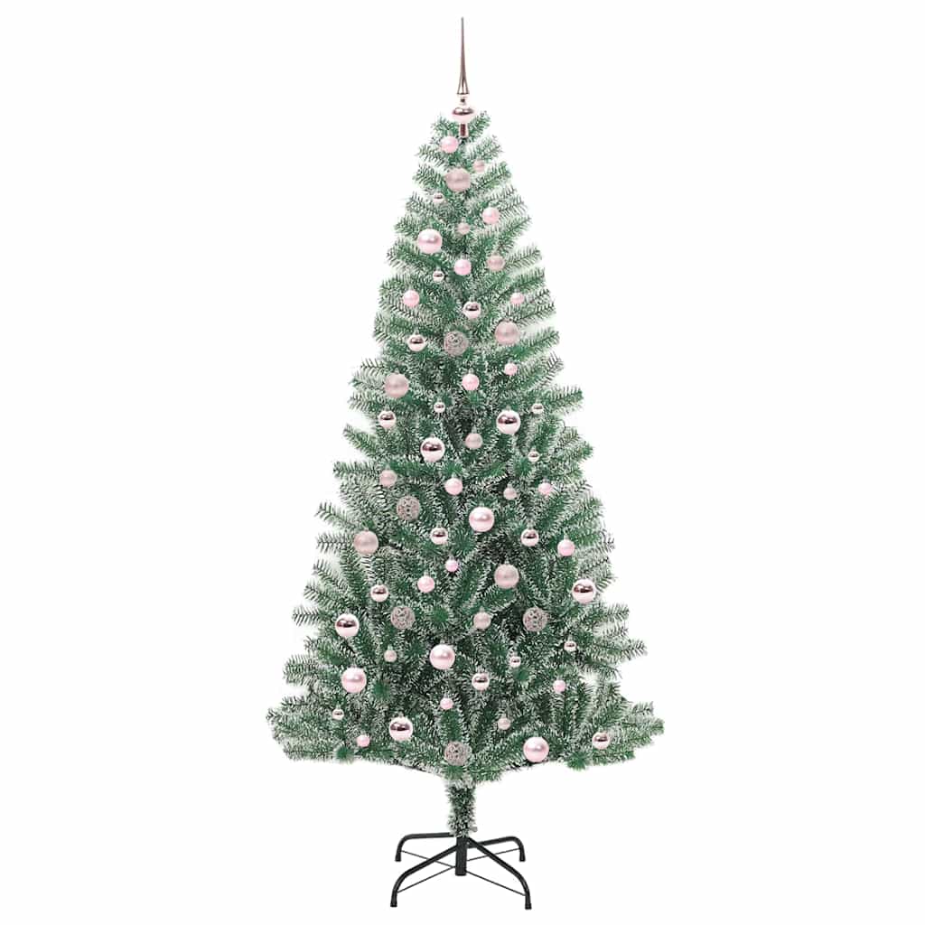 Kunstmatige Kerstboom Sneeuw Gevlochten met LED Licht 210 cm is nu te koop bij PeponiXL, paradijselijk wonen!
