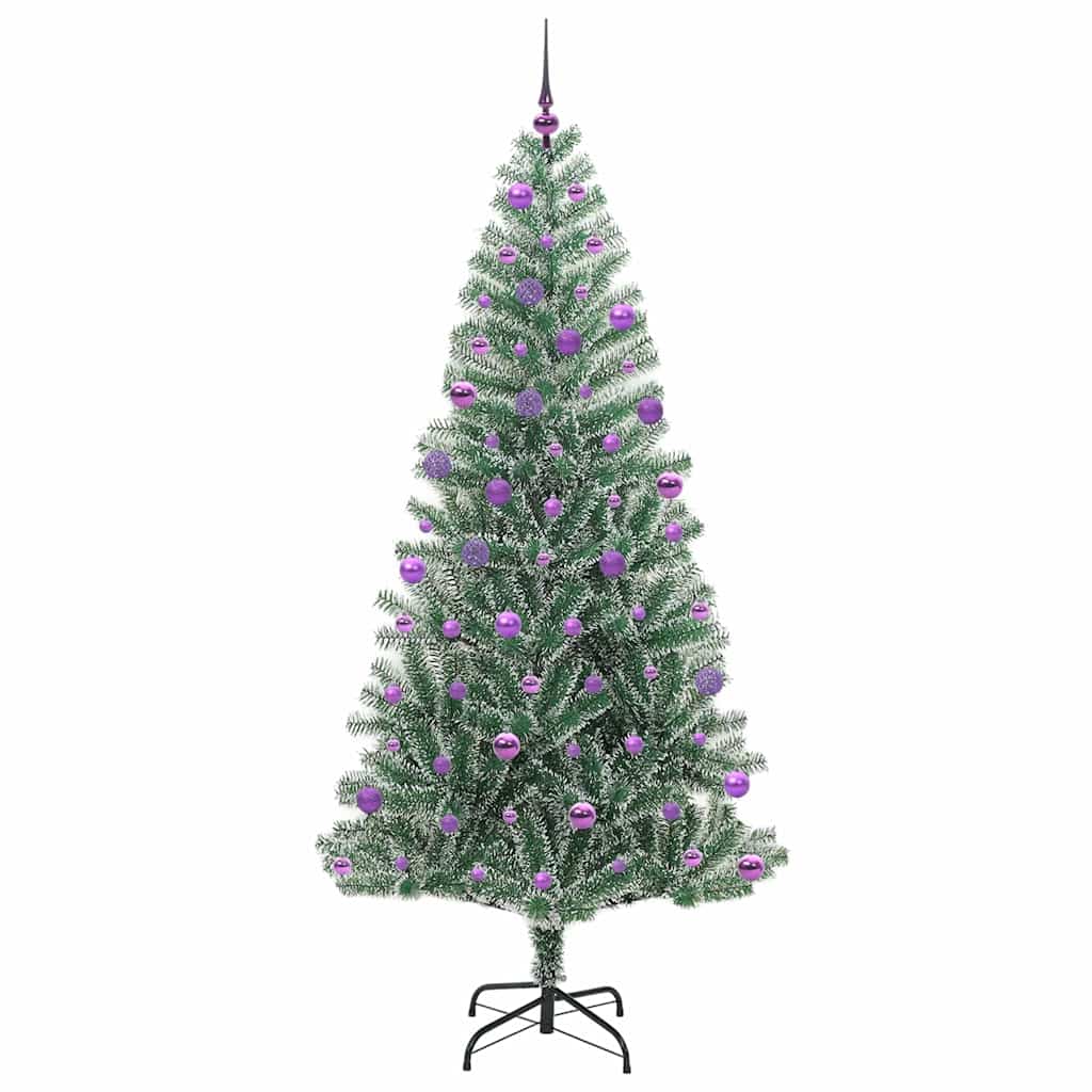 Kunstmatige Kerstboom Sneeuw Gevlochten met LED Licht 210 cm is nu te koop bij PeponiXL, paradijselijk wonen!