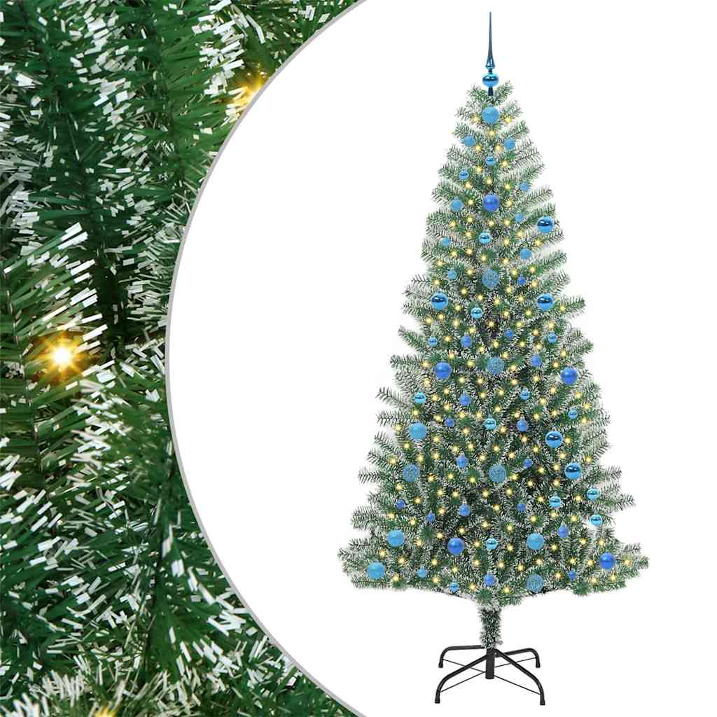 Kunstmatige Kerstboom Sneeuw Gevlochten met LED Licht 210 cm is nu te koop bij PeponiXL, paradijselijk wonen!