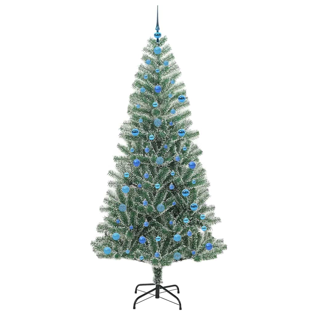 Kunstmatige Kerstboom Sneeuw Gevlochten met LED Licht 210 cm is nu te koop bij PeponiXL, paradijselijk wonen!