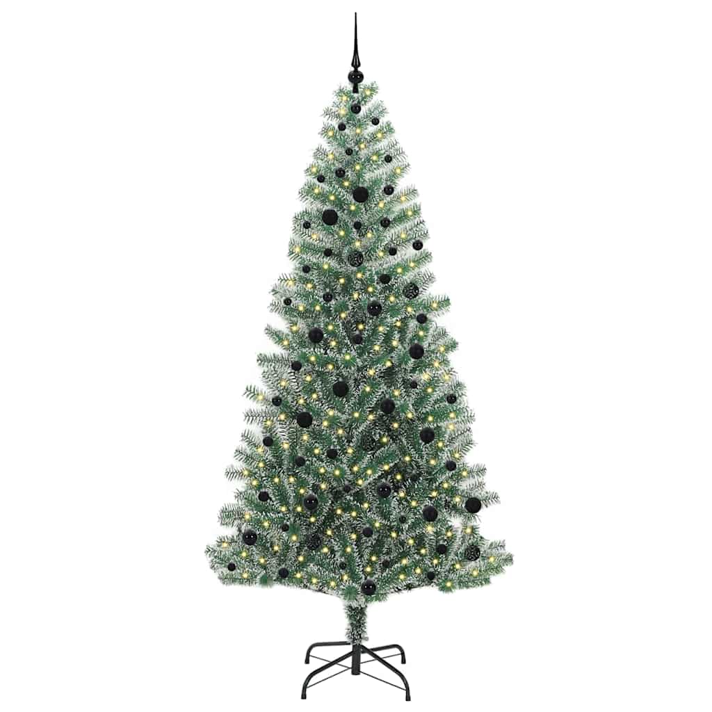 Kunstmatige Kerstboom Sneeuw Gevlochten met LED Licht 240 cm is nu te koop bij PeponiXL, paradijselijk wonen!