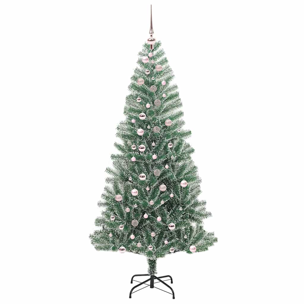 Kunstmatige Kerstboom Sneeuw Gevlochten met LED Licht 240 cm is nu te koop bij PeponiXL, paradijselijk wonen!